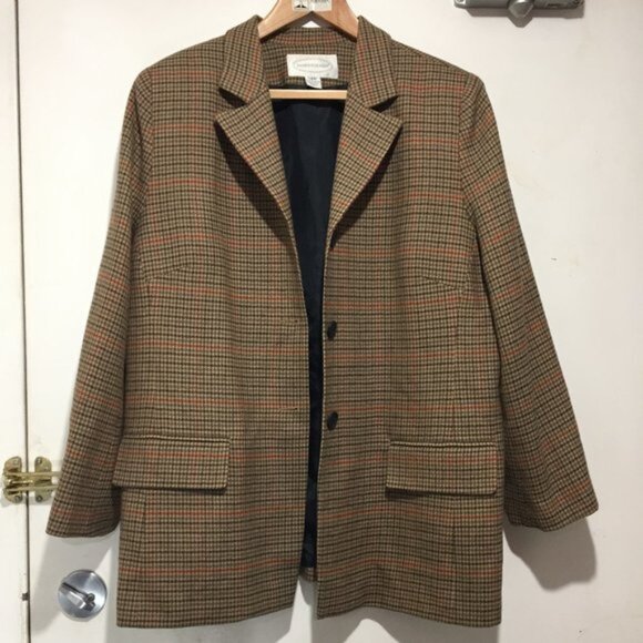 VINTAGE FAMOUS MARKER WOOL BLAZERJACKET  SIZE 14W - Picture 2 of 2